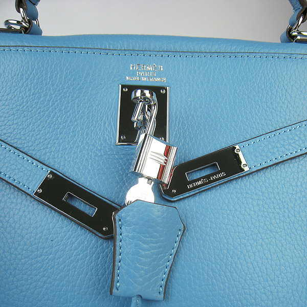 High Quality Hermes Kelly 35CM Togo Leather Bag Light Blue 6308